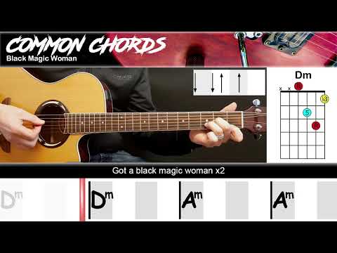 Black Magic Woman - Santana | EASY GUITAR LESSON | Scrolling Chords & Lyrics