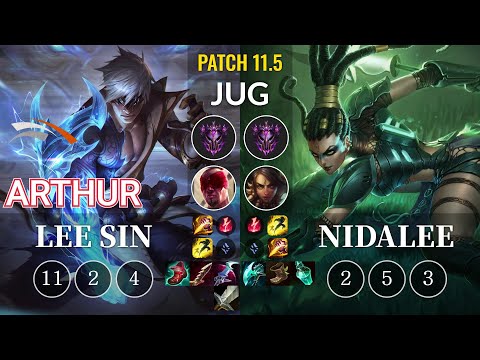 HLE Arthur Lee Sin vs Nidalee Jungle - KR Patch 11.5