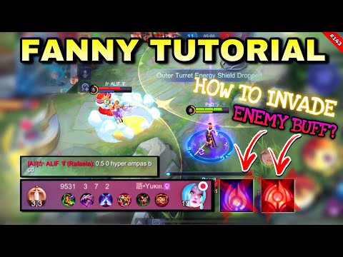 HOW TO USE FANNY & INVADE ENEMY JUNGLE | TUTORIAL FANNY | FANNY TIPS & TRICKS | BUILD & EMBLEM | ML