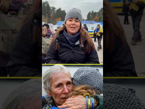 Los evacuados de Oleshki regresan a territorio controlado por Ucrania tras la tregua #shorts