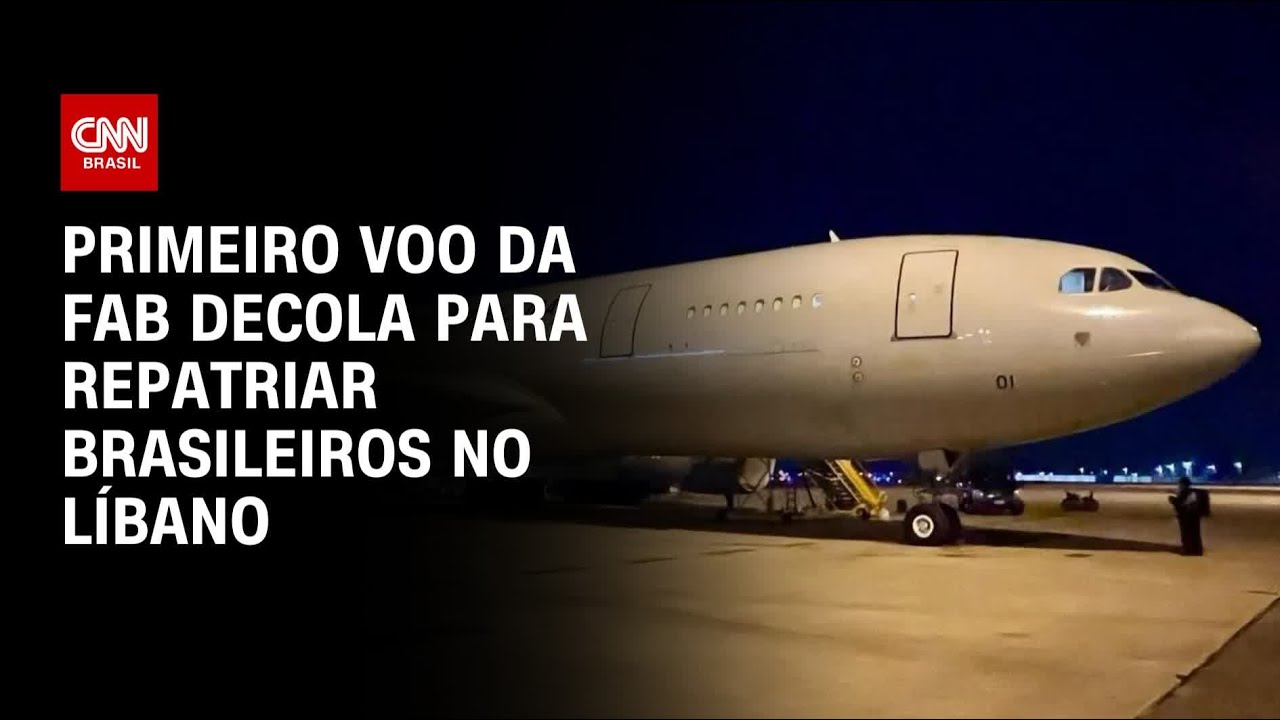 Primeiro voo da FAB decola para repatriar brasileiros no Líbano | LIVE CNN