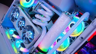 The ALL WHITE Custom Water Cooled RGB Gaming PC Bu