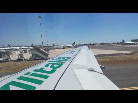 Alitalia A319 Taxi and Takeoff from Rome