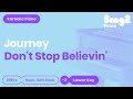 Journey - Don't Stop Believin' (Lower Key) Piano Karaoke