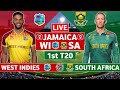 West Indies vs South Africa 1st T20 Live Scores | WI vs SA 1st T20 Live Scores & Commentary