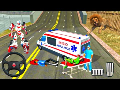 Ambulance Robot City Rescue Driving #1 - City Road Accident Emergency Crazy Drive - Android Gameplay