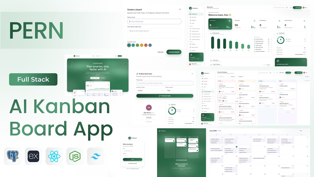 Full Stack AI Kanban Board App with PERN Stack & Real-Time Collaboration tutorial