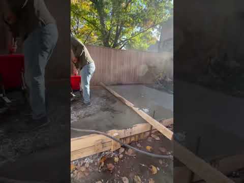 Pouring a concrete foundation for a new Bunkie Space modern shed design for backyard #BunkieSpace