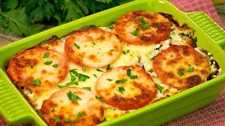 Ziemniaki, pieczone z mięsem i pomidorami pod futrem serowym-ulubiona rodzinna kolacja! | Smaczny.TV