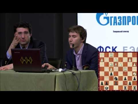 Round 5. Press conference wih Vladimir Kramnik and Sergei Karjakin