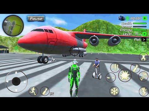 Rope Frog Ninja Hero Strange Gangster Vegas #4 - Fun at Airport - Android Gameplay