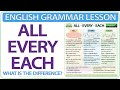 Learn English: ALL, EVERY, EACH - English grammar lesson