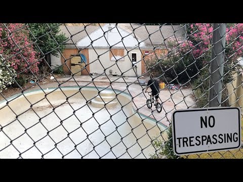 BMX POOL RIDING IN ILLEGAL PLACES!