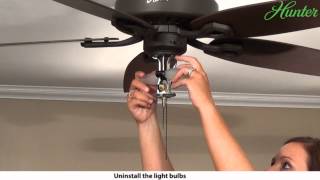 How To Remove a Hunter 5xxxx Series Model Ceiling Fan Light Kit