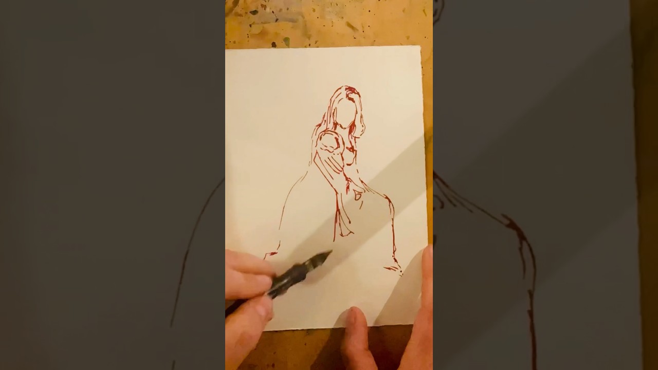 A 10 minute pose drawn in ink from observation #renaissance #figuredrawing #observation #artist #fyp