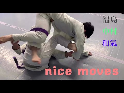 柔術スパーリング (福島、和氣、中村友)