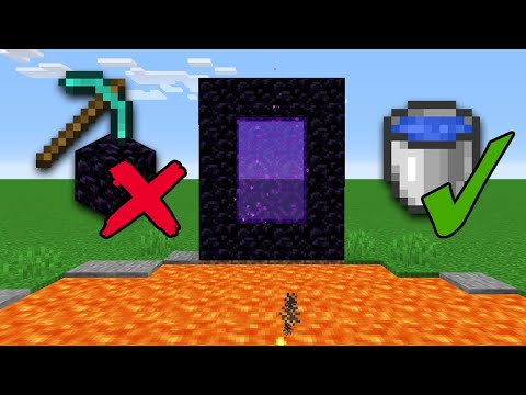 Minecraft: HOW TO BUILD A NETHER PORTAL WITHOUT DIAMOND AND OBSIDIAN PICKAX!