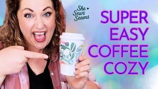 ☕ DIY Coffee Cup Cozy – Easy Beginner Sewing Project!