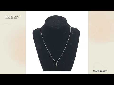 14K White Gold Diamond Cross Pendant Necklace | The Relux