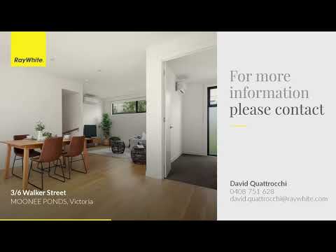3/6 Walker Street, Moonee Ponds, VIC 3039, 3 Bedrooms, 3 Bathrooms, Townhouse