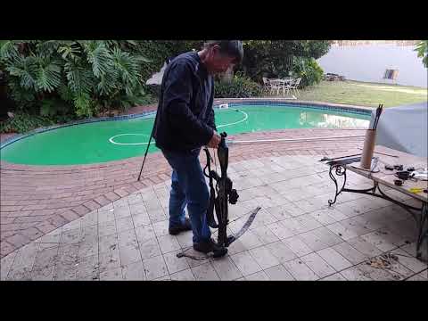 Homemade crossbow crank cocking device