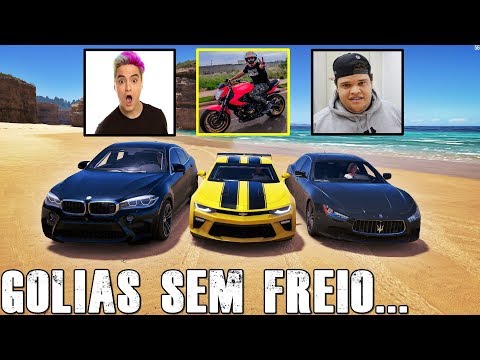 GOLIAS SEM FREIO CAMARO DO RENATO GARCIA VS BMW X6 DO FELIPE NETO VS MASERATI DO EDUKOF - FH3 GOPRO