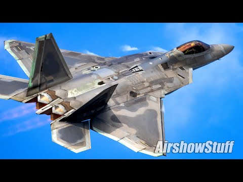 From the Pyro Field! F-22 Raptor Mini-Demo and Heritage Flight - EAA AirVenture Oshkosh 2023