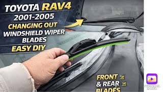 Toyota Rav4 2001-2005 Changing out windshield wiper blades. Easy DIY. Front and rear blades.