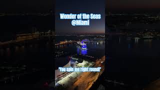 Royal Caribbean’s Wonder of the Seas making her arrival into the port of Miami #royalcaribbean