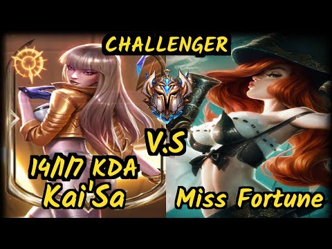 FLY Wildturtle (KAI'SA) vs MISS FORTUNE - 14/1/7 KDA BOTTOM ADC CHALLENGER GAMEPLAY - NA
