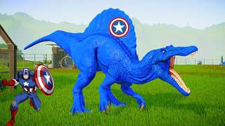 Dinossauro Espinossauro Azul - Jogo de Dinossauro Jurassic World Evolution