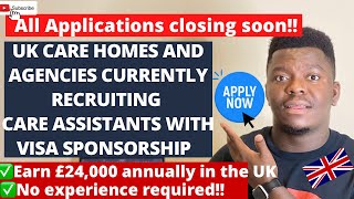 UK care homes currently recruiting care assistants with Tier 2 VISA sponsorship | APPLY NOW!!