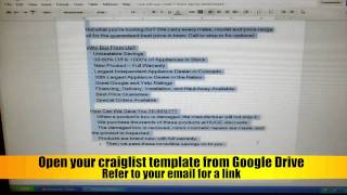 Craigslist Training Video #1 - How to post a CL ad