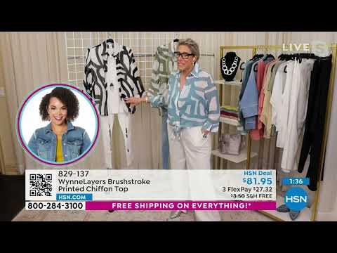 WynneLayers Brushstroke Printed Chiffon Top