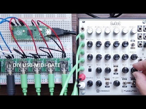 DIY USB-MIDI-GATE converter using RaspberryPi Pico, and Tubbutec 6m0d6
