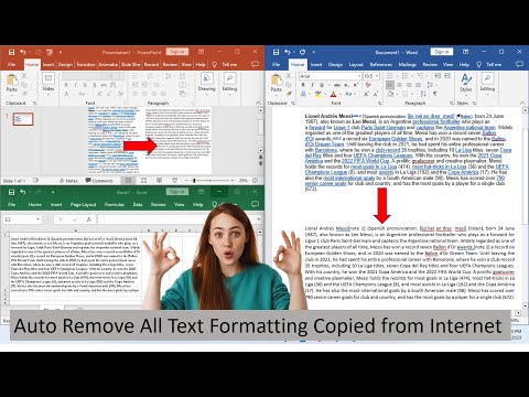 Auto Remove All Text Formatting Copied from Internet for MS Word, Excel & PPT