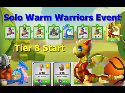 Solo Warm Warriors Event-Dragon Mania legends | Solo Event Tier 8 Start | DML