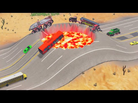Cars Vs Giant Crater - BeamNG.Drive