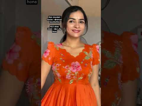 beautiful👌Mul chanderi frocks with different sleeves and botic designs