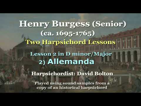 Henry Burgess, Sr. (ca. 1695-1765): Two Lessons for Harpsichord