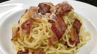 EASY "American" Spaghetti Carbonara w/ Bacon