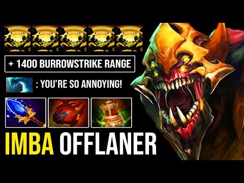 MOST OP OFFLANE HERO IN 7.23 Super Annoying Aghanim Sand King +500 DPS Max Range Burrowstrike DotA 2