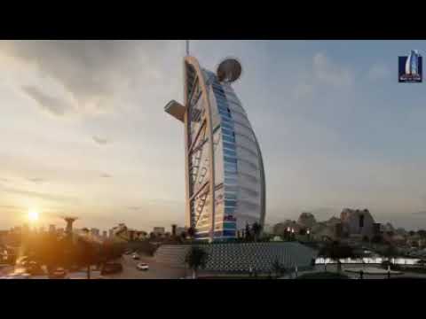 Burj Al Arab on the blue world city