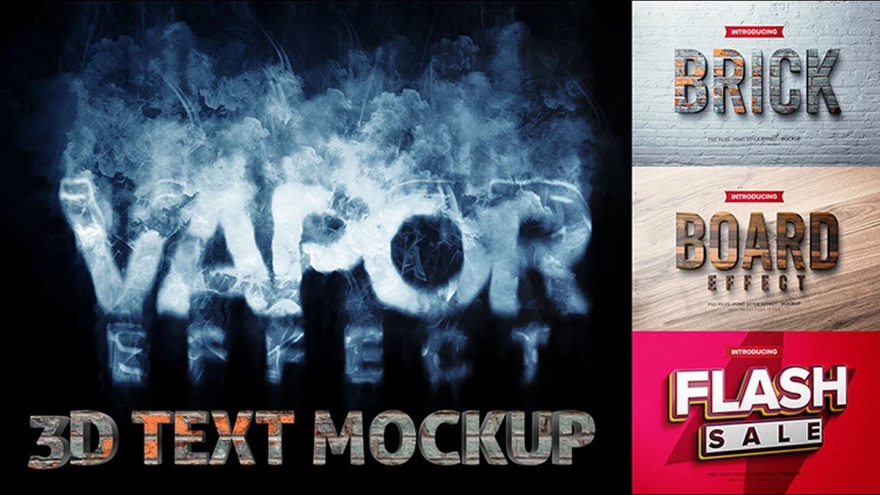 3D Text Effect vol.5 !! Mockup PSD Text