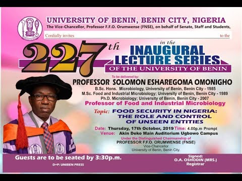Watch the 227th Inaugural Lecture Series Watch the 227th Inaugural Lecture Series