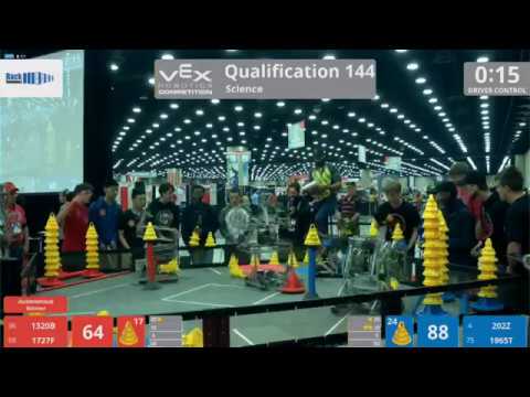 2018 Vex Worlds Science Div Q144 1727F vs 202Z