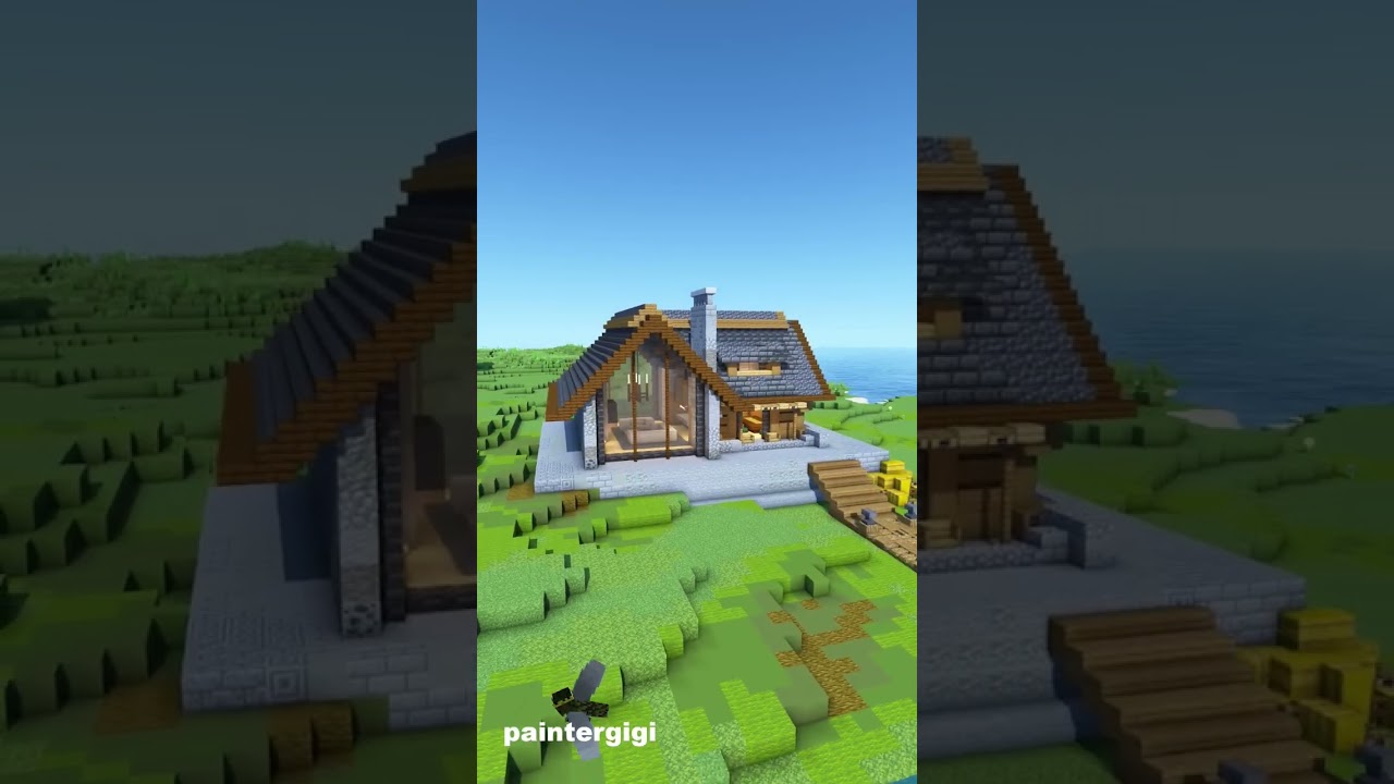 Starter Minecraft Cabin #minecraft #shorts