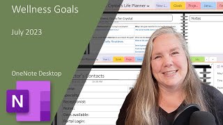 OneNote Wellness Goals and Contacts