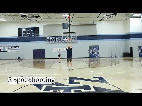 5 Spot Shooting (3 man, 2 ball)