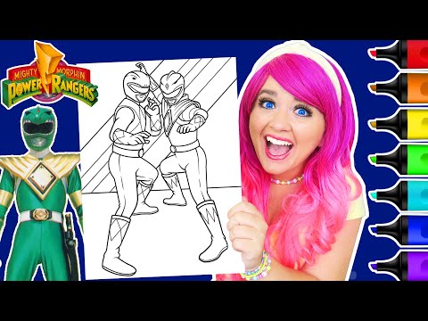 Coloring Power Rangers Red Ranger & Green Ranger Coloring Page | Ohuhu Paint Markers